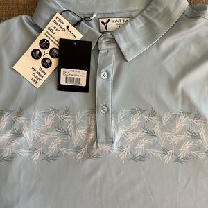 Yatta Golf Men's Polo Short Sleeve Shirt XLarge Frost Delay Stripe Blue